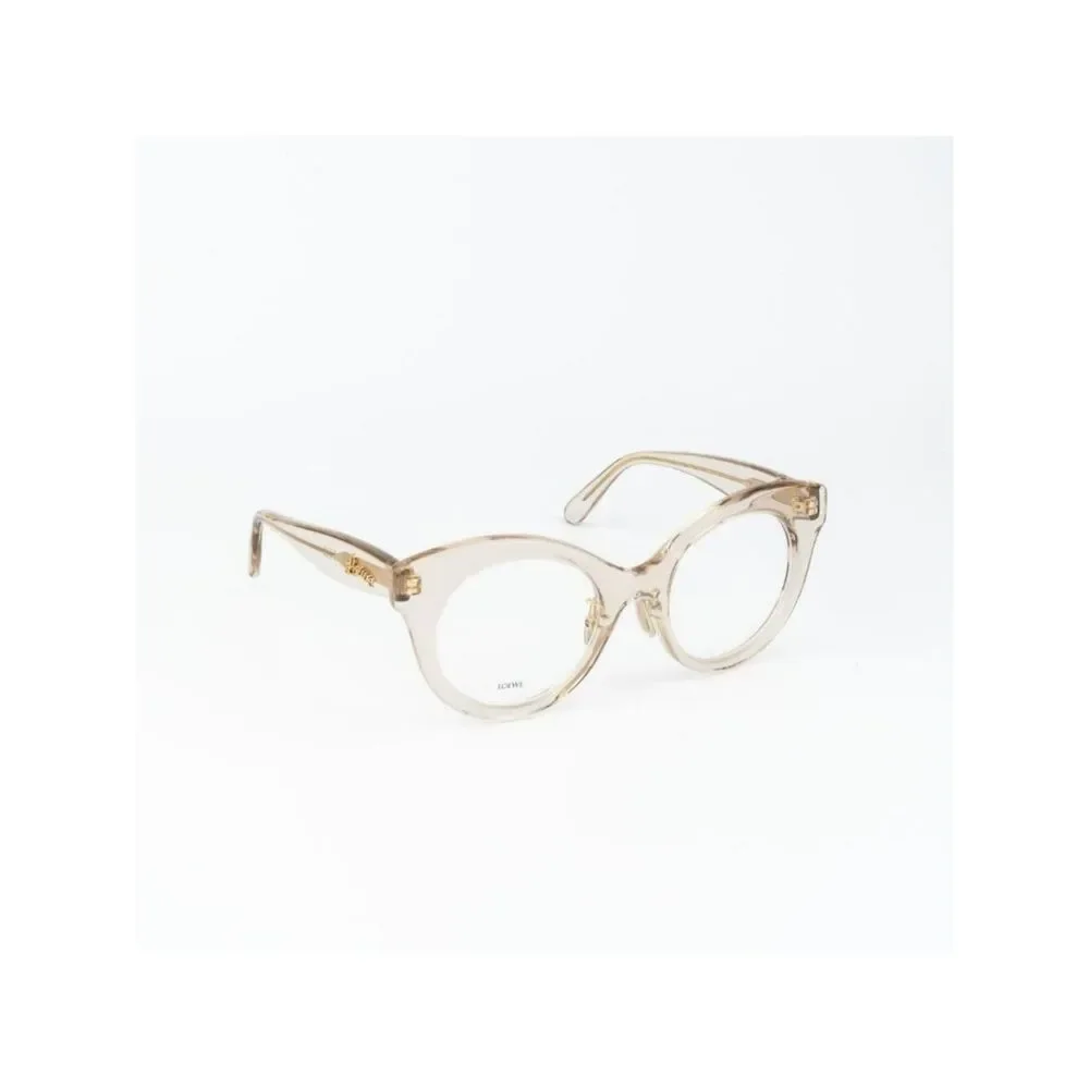 Loewe CURVY Women Eyeglasses Beige Round LW50074F 057 NEW AUTHENTIC